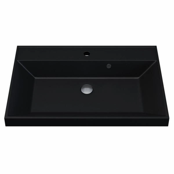 Раковина кварцевая комнаты Uperwood Classic Quartz 80 см, черная матовая, космос