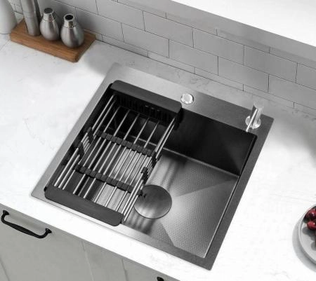 Мойка кухонная Esbano CASCADE-M 600х500х230 оружейная сталь PVD покрытие