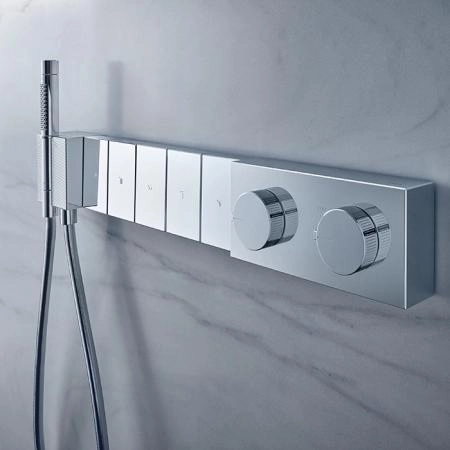 Axor Edge Смеситель для душа 680/100, встраиваемый, термостат, на 5 источников, с ручным душем, внешняя часть, цвет: хром