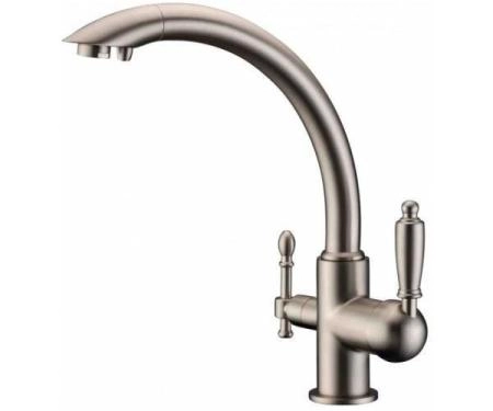 Смеситель для кухни ZORG Sanitary (ZR 314 YF-33 NIСKEL) серый