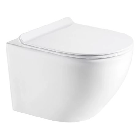 Унитазы Azario Унитаз подвесной безободковый Azario Grado AZ-0046-N с тонкой крышкой микролифт