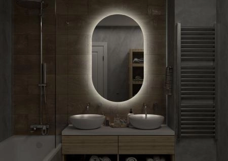 Зеркало Континент Fleur Led 650х1100 с бесконтактным сенсором, холодная подсветка ЗЛП595
