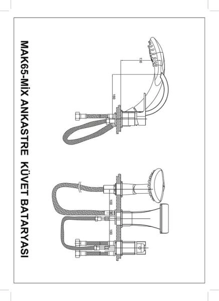 Смеситель на борт ванны GPD ATROS MAK65 на 3 отверстия,хром