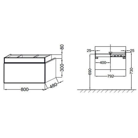 Тумба под раковину Jacob Delafon TERRACE EB1186-G1C 80 см цвет белый