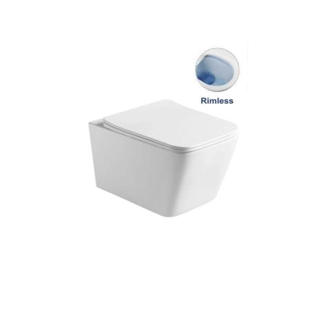 Унитаз подвесной Vincea Q-Line VT1-12 безободковый, цвет белый, ультратонкое soft close сиденье