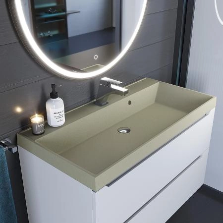 Раковина кварцевая Uperwood Classic Quartz 90 см, бежевая матовая, десерт