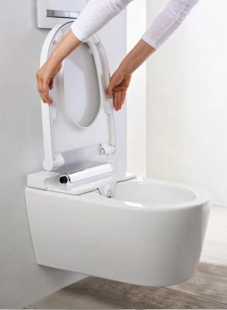 Унитаз-биде Geberit AquaClean Sela 146.224.21.1 (глянцевый хром) подвесной