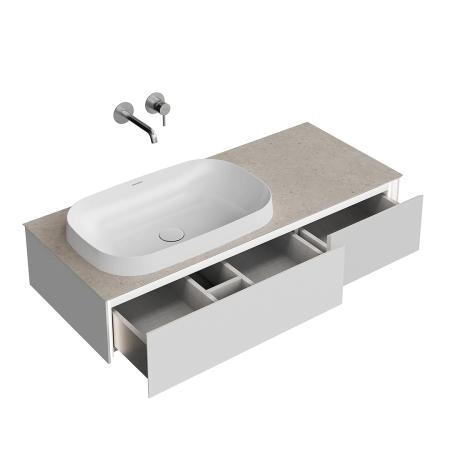 Тумба Kerama Marazzi MAGICA МАДЖИКА MA.120.2\MGR.M подвесная 120, 2 ящика, утренний серый матовый