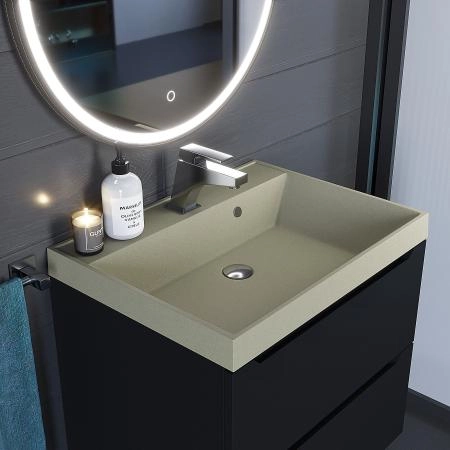 Раковина кварцевая Uperwood Classic Quartz 60 см, бежевая матовая, десерт