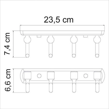 Крючок WasserKraft Oder K-3074 4 крючка хром