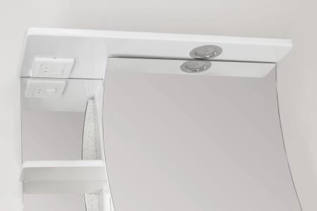 Зеркало-шкаф Style Line Волна 60/С с подсветкой, белое