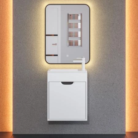 Тумба под раковину для ванной Uperwood Modul 50 см, подвесная, матовая, белая/графит