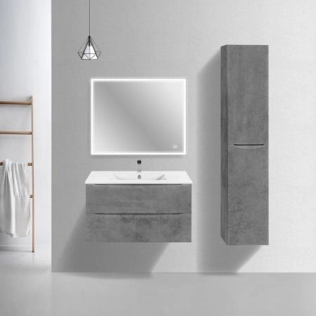 Тумба под раковину Vincea Mia Slim 900 подвесная, 2 выкатных ящика soft close, Beton
