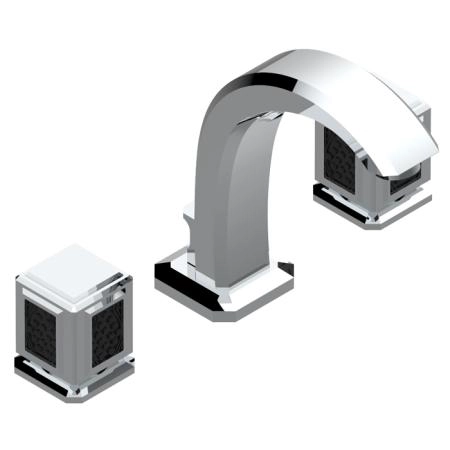THG Metropolis cristal noir Смеситель для раковины, 3 отв., цвет: хром/черный хрусталь
