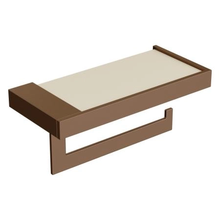 Держатель для туалетной бумаги Boheme c крышкой Qubic Brushed Bronze 10721-BRB