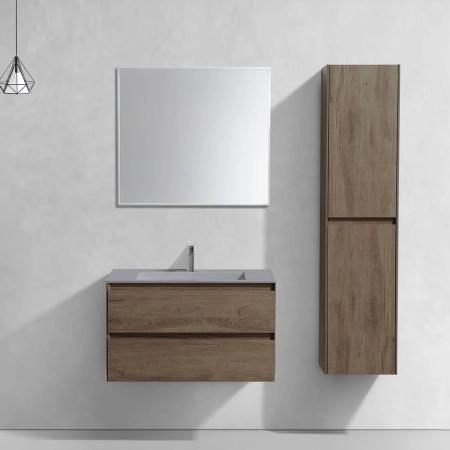 Тумба под раковину Vincea Luka 800 подвесная, 2 выкатных ящика soft-close, R.Oak