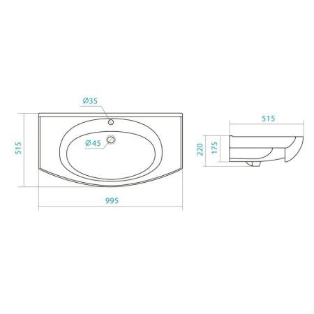 Раковина Santek Энигма 100 1WH207777