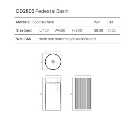 Dea Design Pedestal Basin Раковина напольная d450хh90см, цвет: dark camel