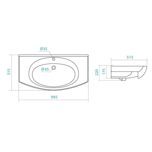Раковина Santek Энигма 100 1WH207777
