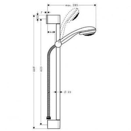 Hansgrohe Crometta 27763000 душевой гарнитур 65 см, цвет хром