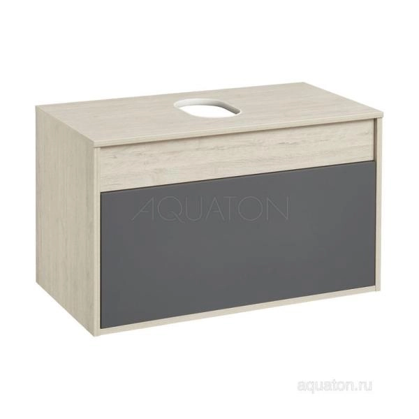 Тумба под раковину AQUATON Лофт Урбан 80 серый графит, дуб орегон 1A247601LQX60