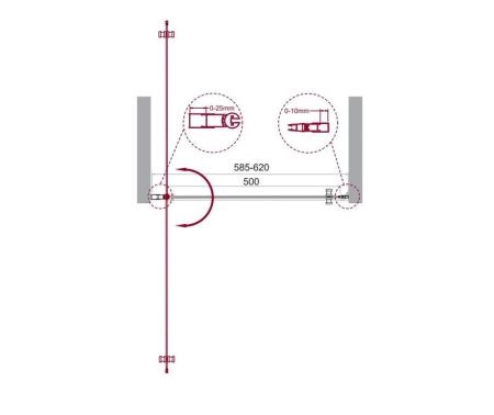 Душевая дверь BelBagno ETNA 60 прозрачное стекло 6 мм профиль хром ETNA-B-1-60-C-Cr-90