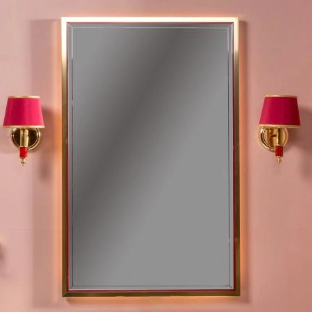 Зеркало Boheme MONACO с подсветкой 70*110CM глянец бордо + золото 566-RG