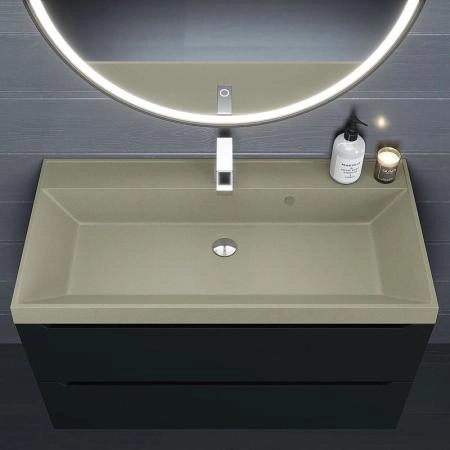 Раковина кварцевая Uperwood Classic Quartz 100 см, бежевая матовая, десерт