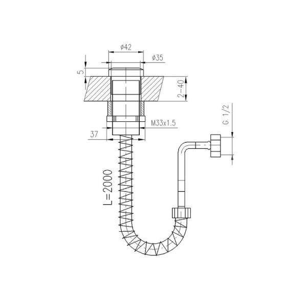 Шланг без душевой головки Rav Slezak MD0023SM, цвет Бронза