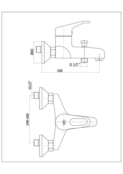Смеситель для ванны GPD KALIPSO MBB20 хром