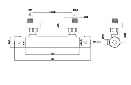 Термостат для ванны и душа ESKO Mikros T3080 хром
