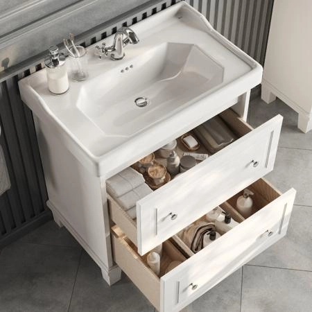Roca Carmen Тумба с раковиной 80x50см, с 2 ящиками, цвет: белый матовый