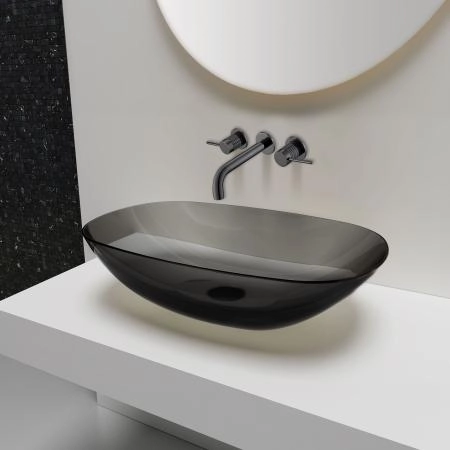 Смеситель Vincea Groove VBFW-4G1GM для раковины встраиваемый, вороненая сталь