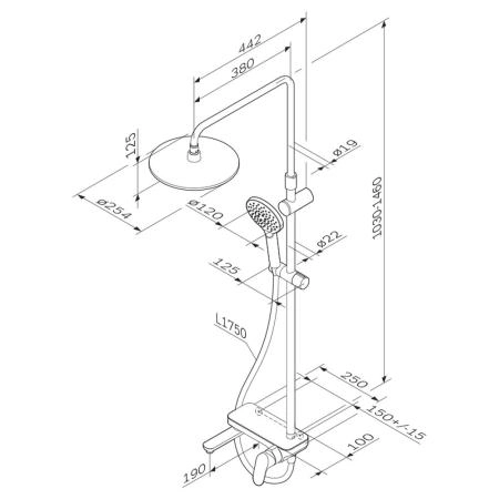 Душевая система AM.PM Like F0780700 Хром