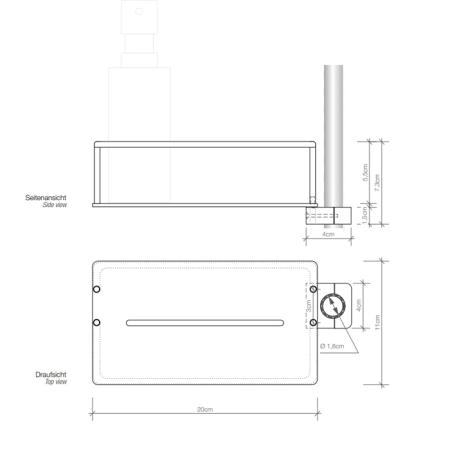 Decor Walther DSK 20 Полочка 20x11x6см для душевой стойки (17-22мм), подвесной, цвет: хром