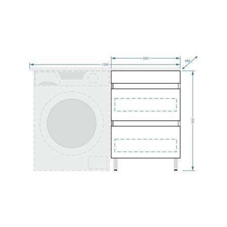 Тумба под умывальник Stella Polar Мадлен 120, 2 ящ., Мадлен 120