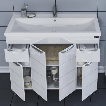 Тумба под раковину СаНта Родос 100 206016 напольная, цвет белый