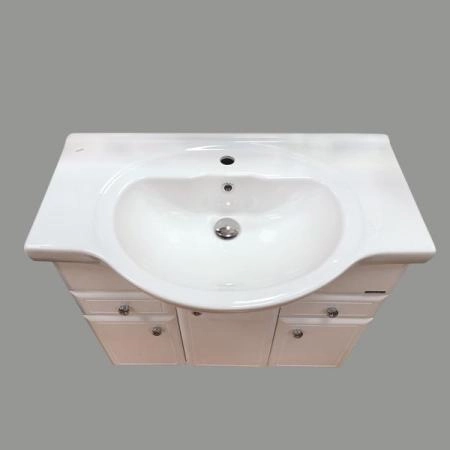 Тумба с раковиной Comforty Сочи-85 белый глянец