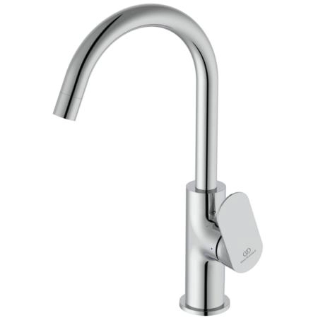Ideal Standard Ceralife O Смеситель для раковины, на 1 отв., H21.5см., с поворотным изливом, с донным клапаном,  цвет: хром