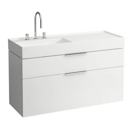 Laufen Kartell Тумба с раковиной, 119х45.5х61.5см, с 2 выдвиж. ящиками, с сифоном, подвесная, покрытие LLC, цвет: белый глянцевый