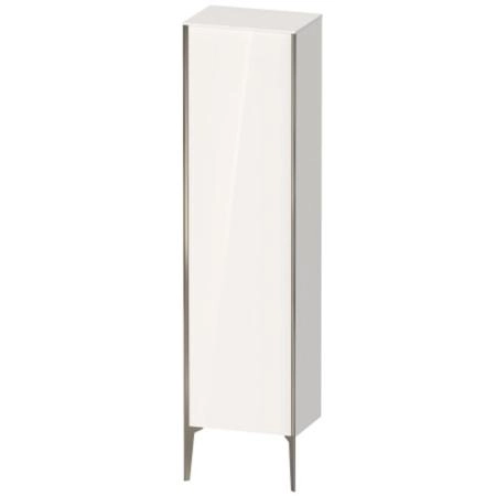 Duravit XViu Шкаф подвесной 50x36x177см с 3 стеклянными полками, 1 дверь, (петли слева), цвет: champagne matt/white high gloss