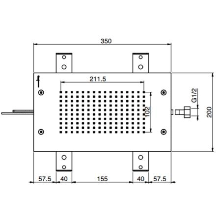 Carlo Frattini Wellness Верхний душ Modular 350х200 мм., встраиваемый в потолок, LED подсветка для хромотерапии с 8 цветами, цвет: хром
