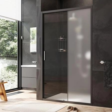 Дверь душевая в нишу AM.PM Gem W90G-120-1-195BM прозрачное, матовое; профиль черный
