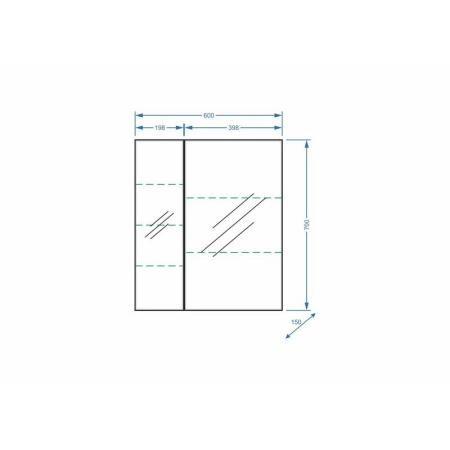 Зеркало-шкаф Stella Polar Парма 60, 2 дв.