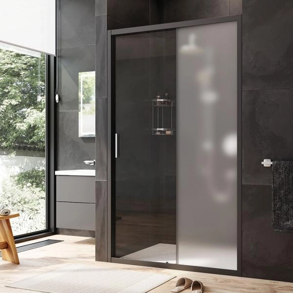 Дверь душевая в нишу AM.PM Gem W90G-120-1-195BM прозрачное, матовое; профиль черный