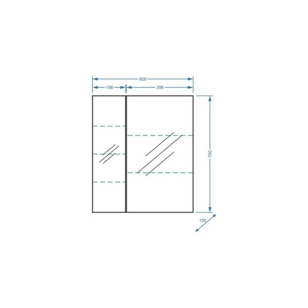 Зеркало-шкаф Stella Polar Парма 60, 2 дв.