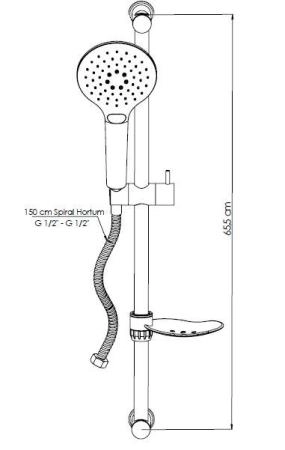 Душевой гарнитур GPD DST57-S Черный матовый