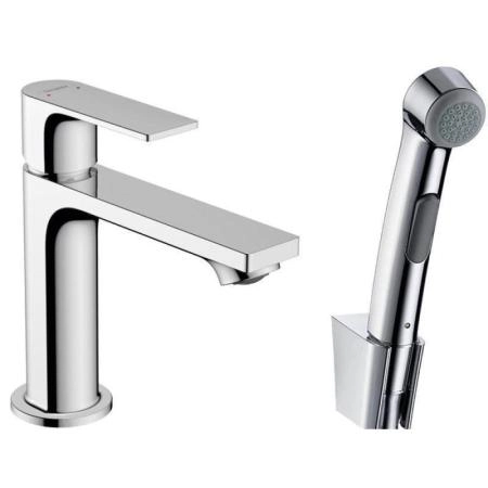 Смеситель Hansgrohe 72216000 Rebris E 109 мм для раковины, гладкий, с гигиеническим душем хром