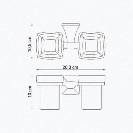 Стакан для зубных щеток WasserKraft Wern K-2528D двойной хром