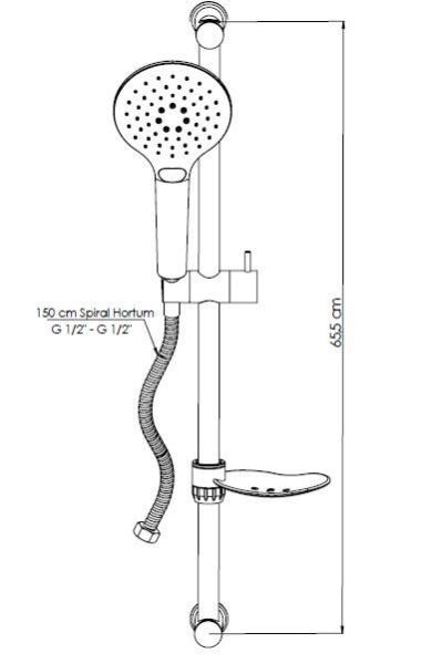 Душевой гарнитур GPD DST57-S Черный матовый
